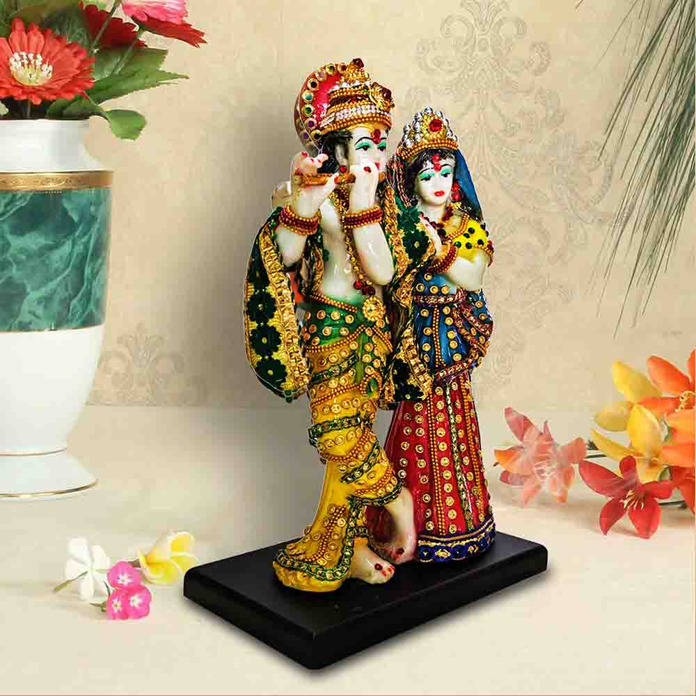 Multicolor Radha Krishna Statue For Home Temple